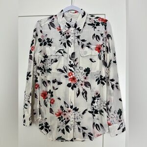 Equipment silk floral Long Sleeve Button Down Shirt